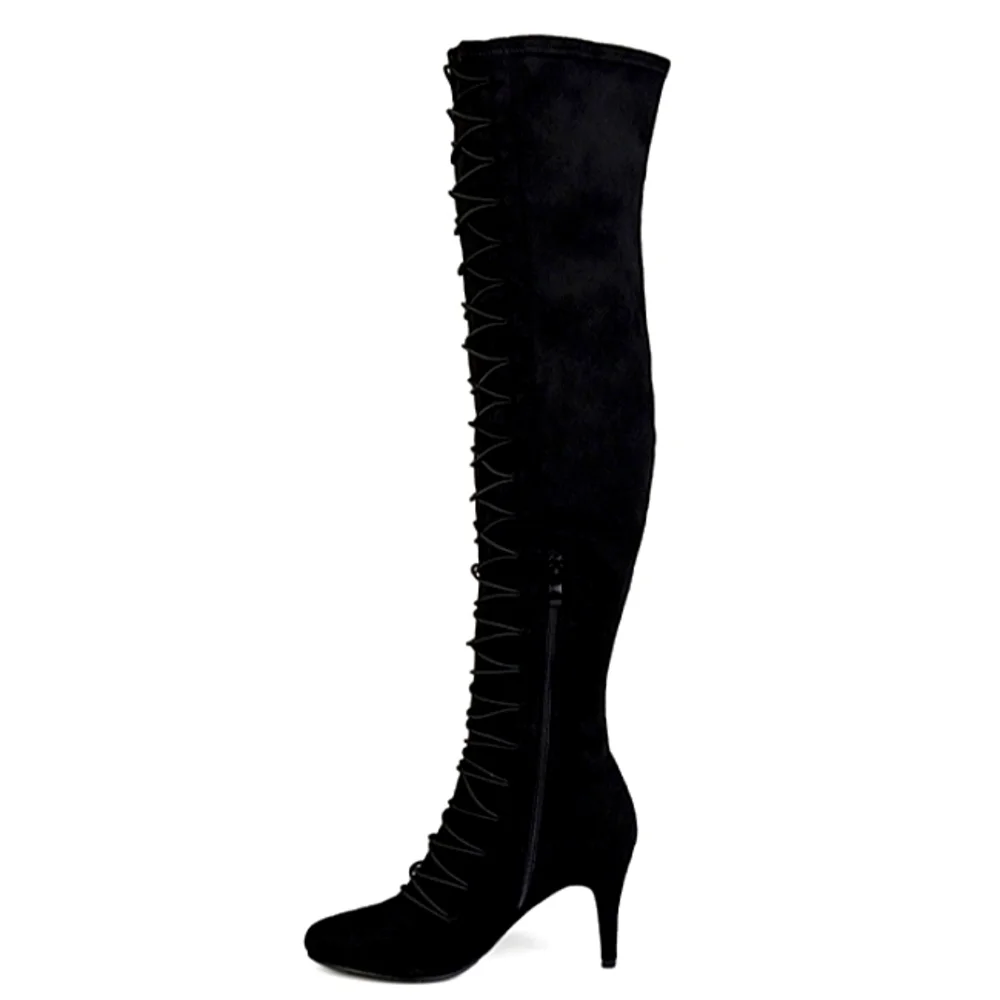 New w/o Box Journee Collection Trill Faux Suede Over The Knee Stiletto Boots 5.5